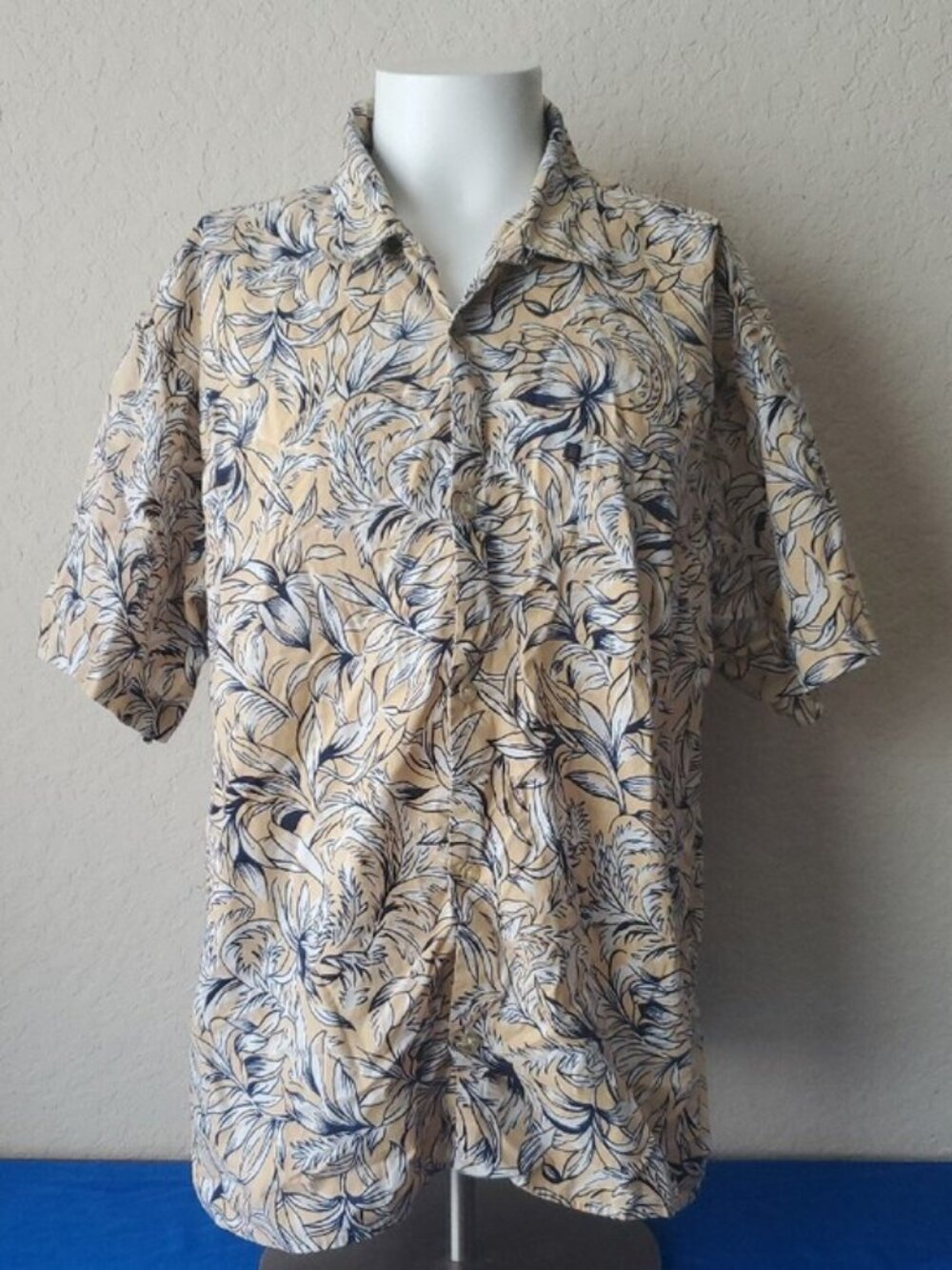 VTG Polo Ralph Lauren Men's XL Yellow Hawaiian Camp Shirt Short Sleeve Floral